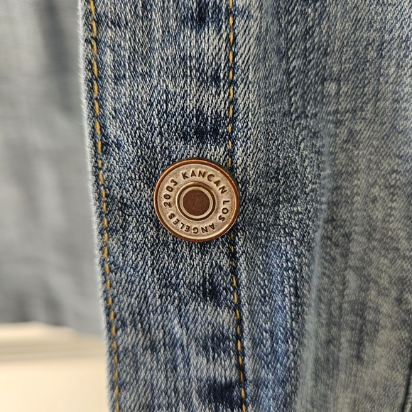 KanCan Medium Blue Distressed Jean Jacket - Picture 7 of 8